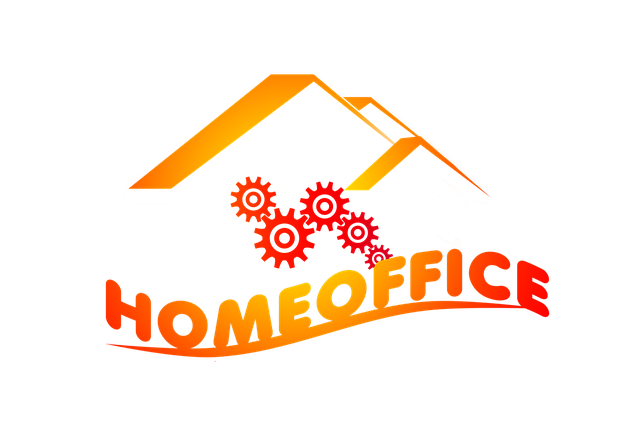 Bild mit Dächern, Zahnrädern und Schriftzug Homeoffice